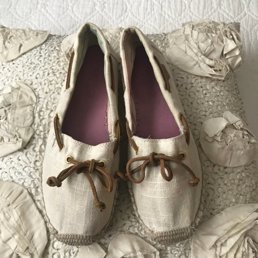 Sperry Top Sider Cream Espadrille Katana Slip On Shoes